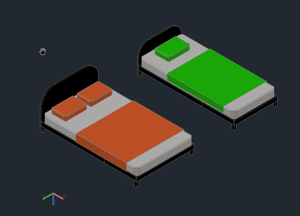 thư viện cad 3d nội thất giường